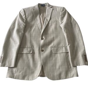 NAUTICA Sport Coat Brown White Two Button Blazer Mens Size 42L